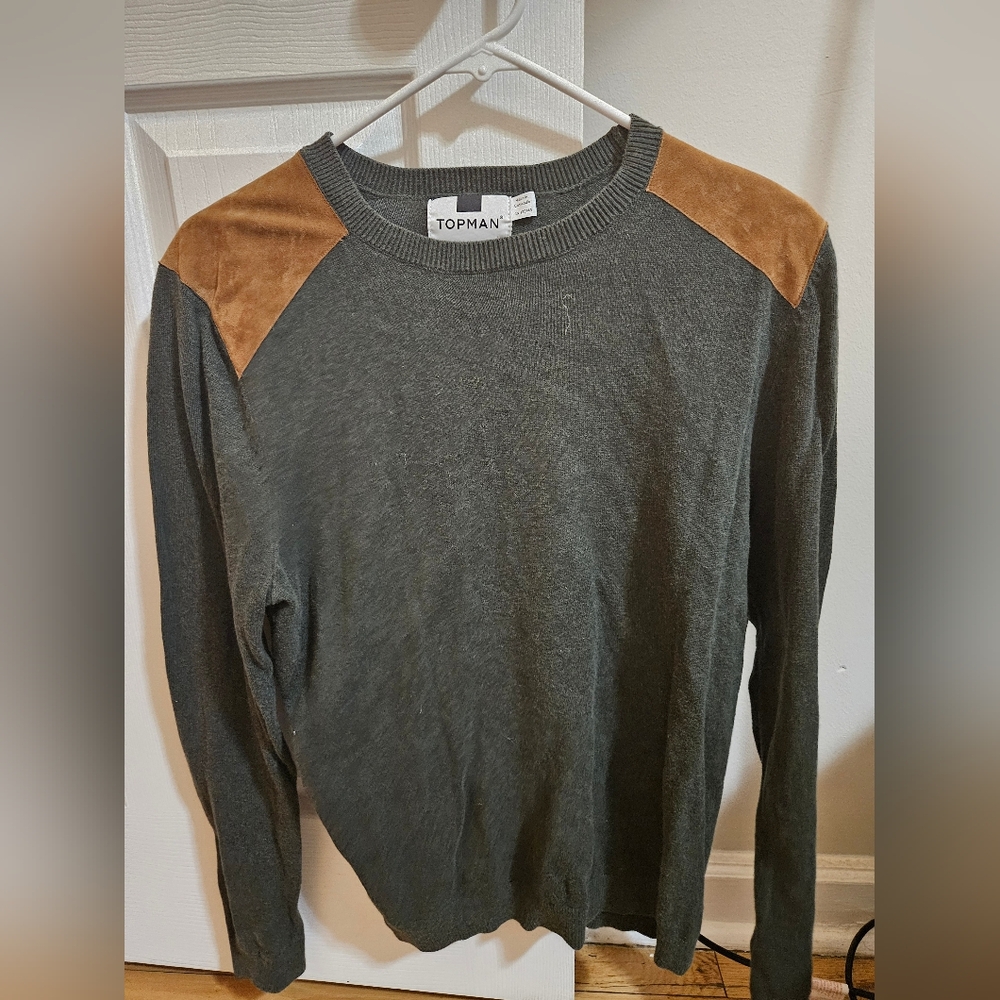 Topman Green and Brown Men's Sweater